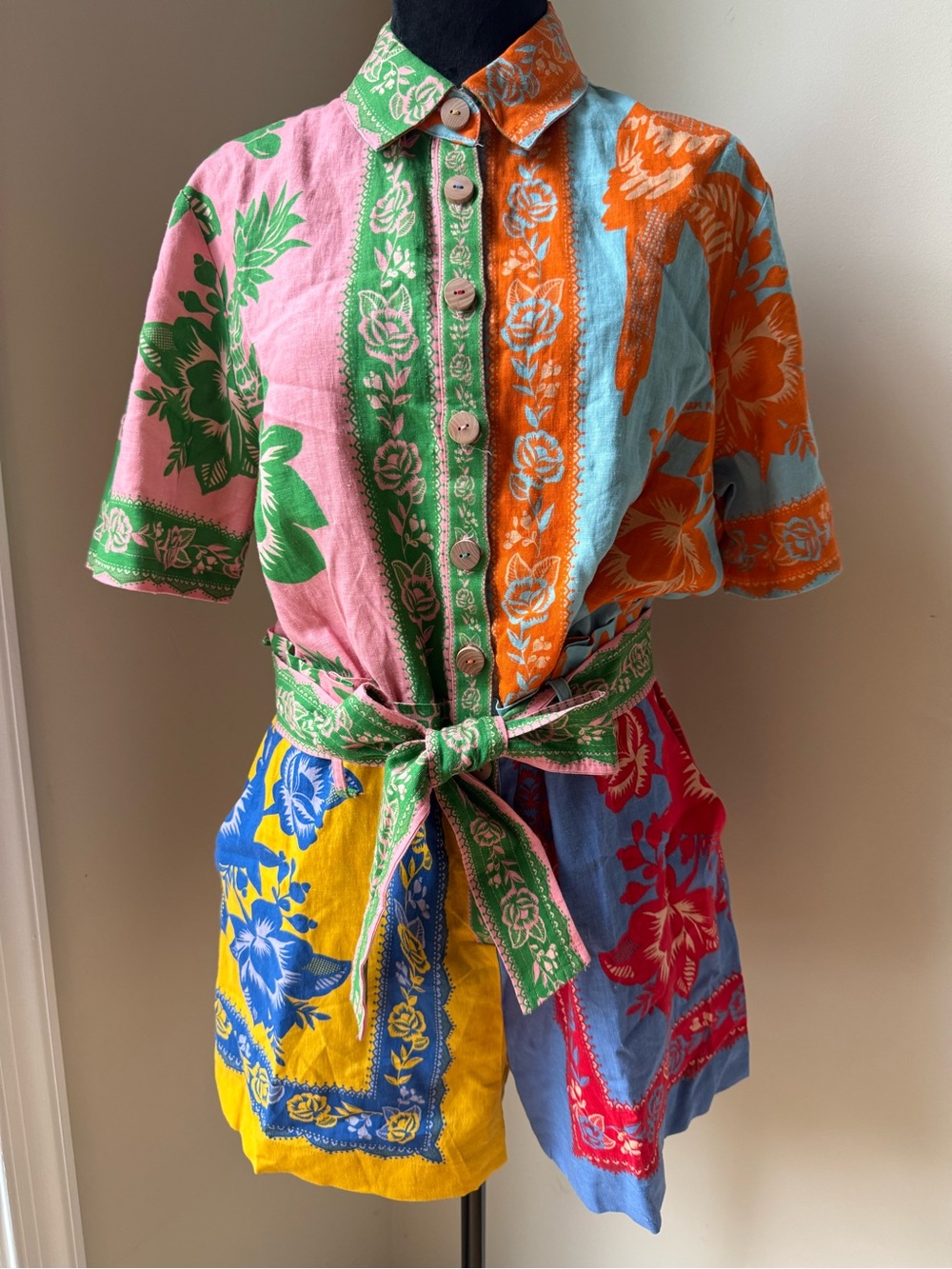 NEW FARM Rio Lace Garden Mix Scarves Romper SIZE medium - Picture 2 of 13